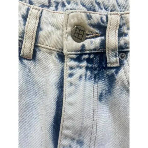 Ksubi Women’s Jeans Size 24 Straight Leg High Rise Acid Wash Blue White Denim - Picture 4 of 8